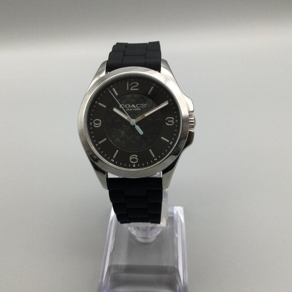 Coach Libby Watch Women 36mm Silver Tone Black Silicone Band 30M main image 11